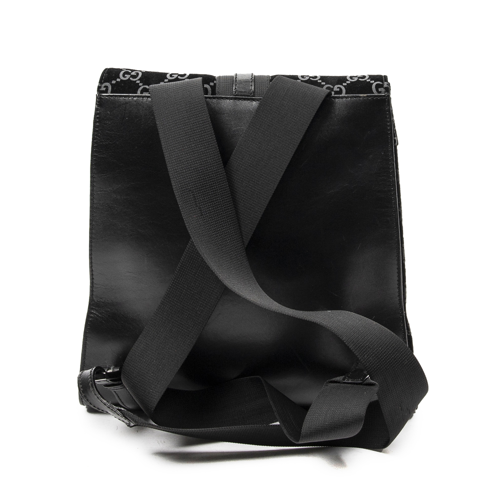 Gucci Jackie Backpack   in Black Monogram Suede Leather - Picture 5 of 7